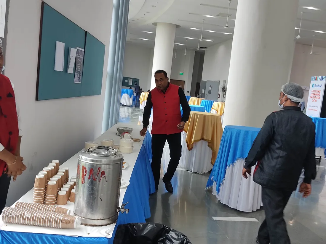 Catering beverage station prepared for an event